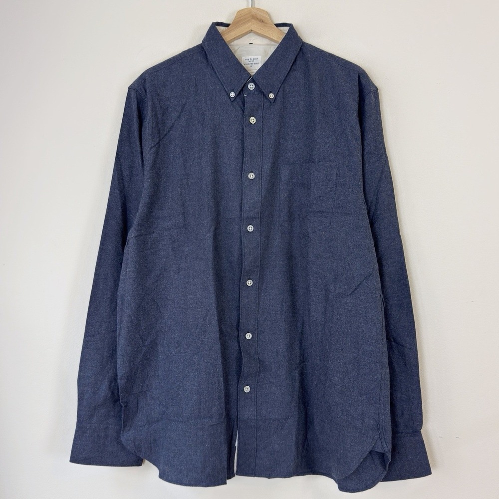 Rag & Bone Standard Issue Navy Button Collared Dress Shirt - XL